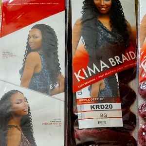 Kima Braid Ripple Deep Burgundy crochet braid 20 inches
